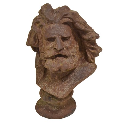 Lot 469 - Cast metal garden bust of Zeus