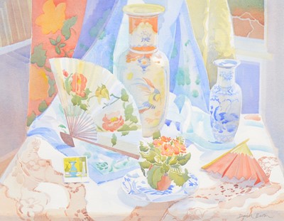 Lot 388 - David Easton, Still Life with Fans