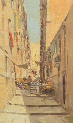 Lot 268 - Pasini, Italian street market scenes, a pair.