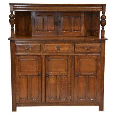 Lot 397 - Oak court cupboard
