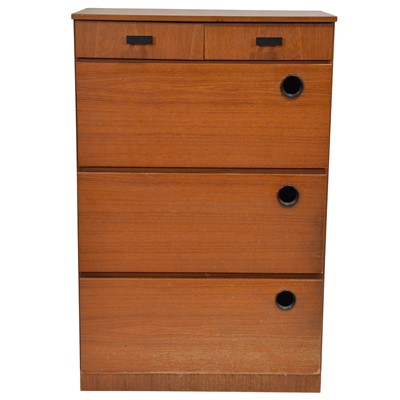 Lot 385 - Mid-century teak shoe cupboard, perhaps German
