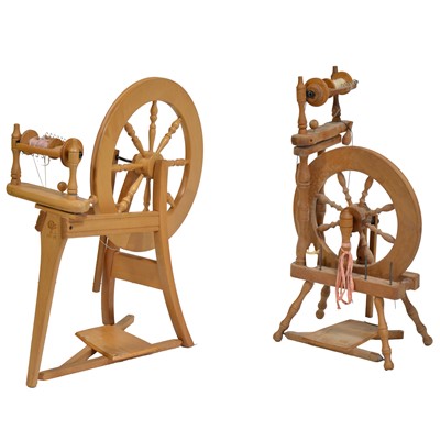 Lot 380 - Modern Ashford beechwood spinning wheel, and another