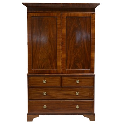 Lot 390 - Early Victorian mahogany press cupboard