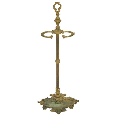 Lot 393 - Cast brass umbrella stand