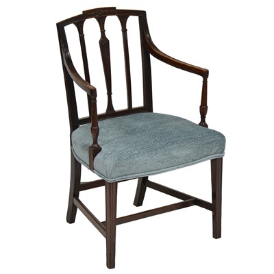 Lot 347 - Sheraton style mahogany carver chair