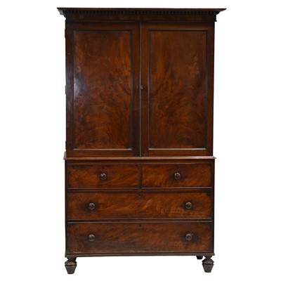 Lot 403 - George IV mahogany linen press