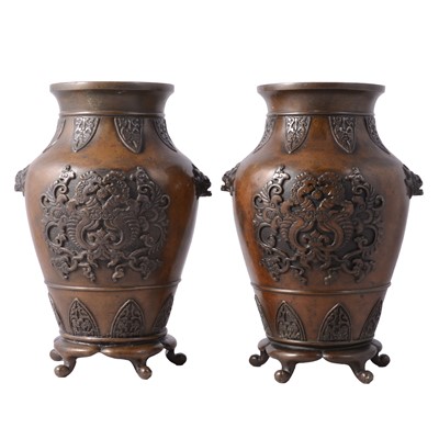 Lot 12 - Pair of Chinese archaic style vases