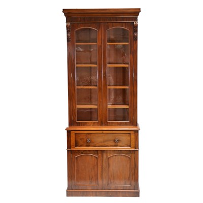 Lot 480 - Victorian mahogany bookcase secretaire