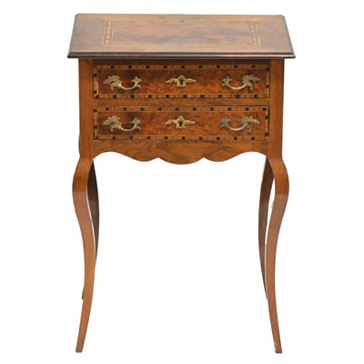 Lot 489 - Edwardian walnut and parquetry banded side table