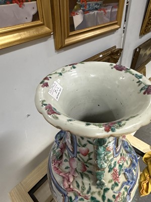 Lot 27 - Pair of Cantonese famille rose vases