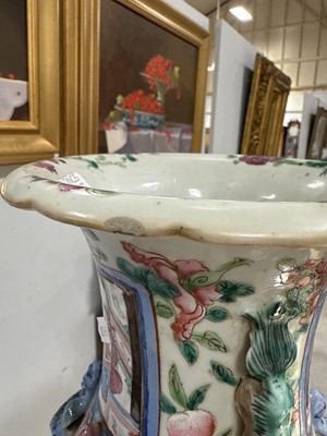 Lot 27 - Pair of Cantonese famille rose vases