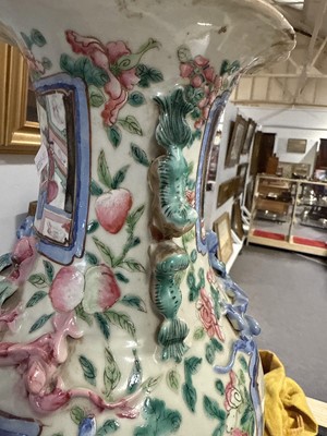 Lot 27 - Pair of Cantonese famille rose vases