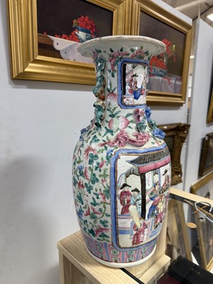 Lot 27 - Pair of Cantonese famille rose vases