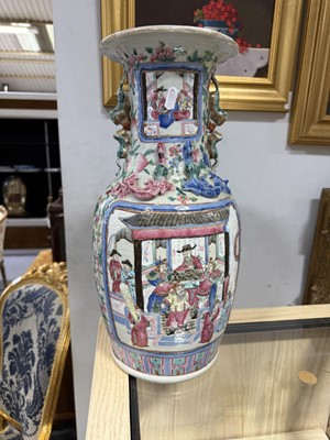 Lot 27 - Pair of Cantonese famille rose vases
