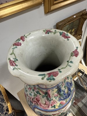 Lot 27 - Pair of Cantonese famille rose vases