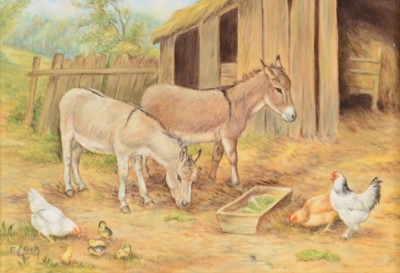 Lot 50 - Hand-painted porcelain plaque, by Francis Clark