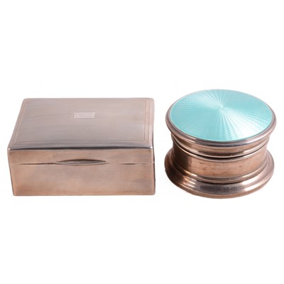 Lot 98 - Silver jewellery box, and a silver cigarette box