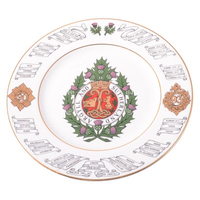Lot 61 - Fine bone china plate, the Argyll and Sutherland Highlanders (Princess Louise’s)