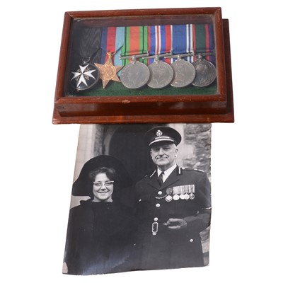 Lot 175 - Medals - a WW2 group of three, Police Long Service Medal, RNVR Medal and St John Ambulance Medal.