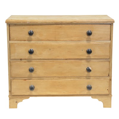 Lot 444 - Victorian stripped pine chest of drawers