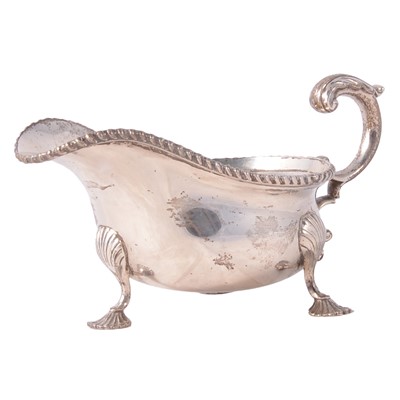 Lot 229 - Silver sauce boat, Barker Brothers, Chester 1909.