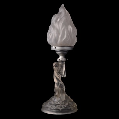 Lot 67 - Art Deco moulded glass table lamp