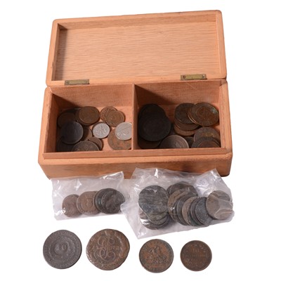 Lot 182 - Collection of 17th century British tokens and coins, Nuremberg tokens, and overseas coins.