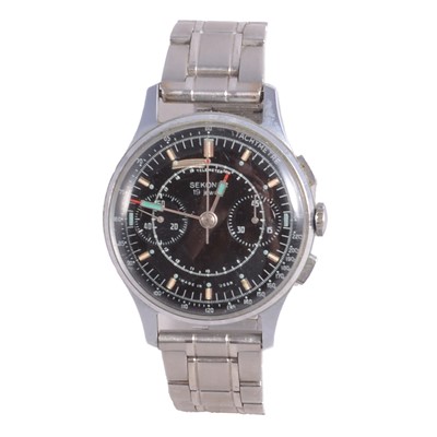 Lot 1011 - Sekonda - a gentleman's vintage Poljot stainless steel manual wind chronograph wristwatch.