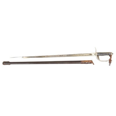 Lot 114 - George V Infantry Officer's Sword, presentation engraving, with scabbard.