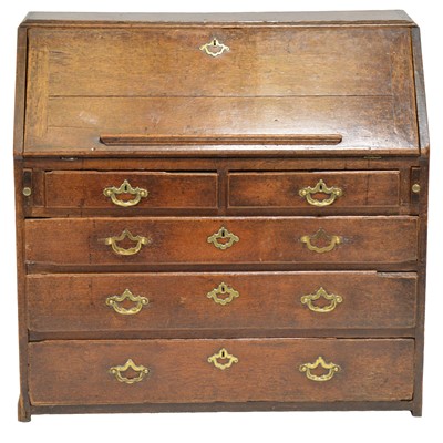 Lot 475 - George III oak bureau