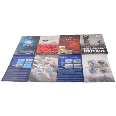 Lot 197 - Collection of silver, gold-plated and other military commemorative coins.