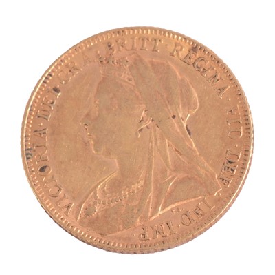 Lot 169 - A Gold Full Sovereign Coin, Victoria Veiled Head 1901.