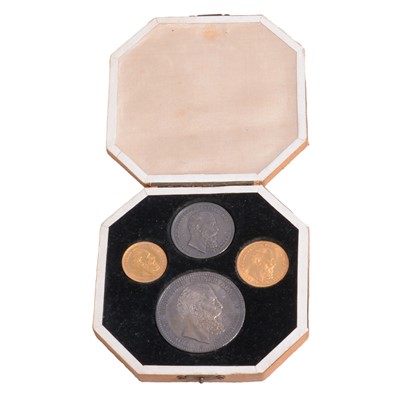 Lot 168 - A German Gold and Silver Four Coin Set, Friedrich III 1888.
