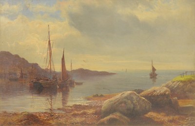 Lot 296 - Colin Hunter, Boats in an inlet