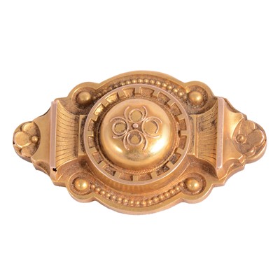 Lot 232 - A Victorian 15 carat yellow gold brooch.