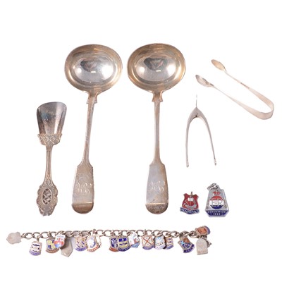Lot 257 - Pair of Victorian silver ladles, John Aldwinckle & Thomas Slater, London 1891, and other items.