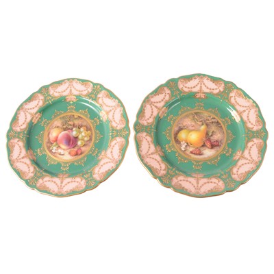 Lot 48 - R Seabright for Royal Worcester, a pair of fruit plates.