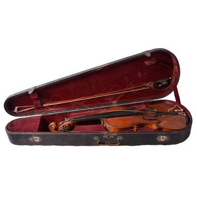 Lot 154 - German Violin, with bow, in case