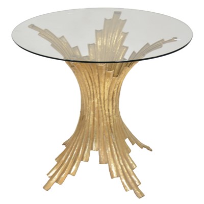 Lot 241 - Contemporary gilt metal and plate glass table