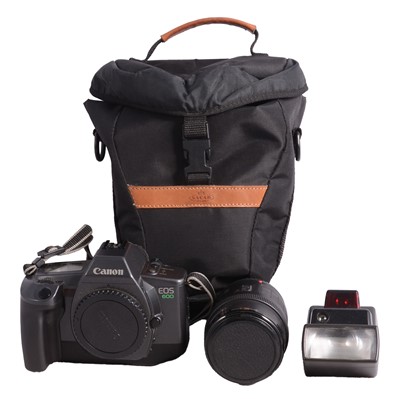 Lot 71 - Canon EOS 600 35mm SLR with lens, speedlite, and film.