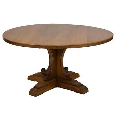 Lot 261 - Craftsman-made oak table and eight chairs