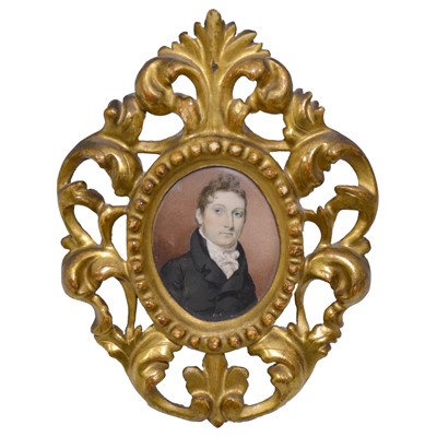Lot 77A - Portrait of a gentleman, early 19th century, and other 19th century silhouettes