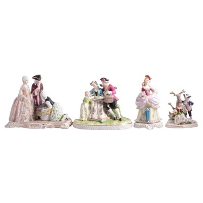 Lot 18 - Seven continental porcelain figurines and groups