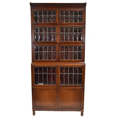 Lot 184 - Mahogany five-heights sectional bookcase