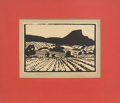 Lot 158 - Val J Gregson, woodcut, etchings, and quantity of greetings cards