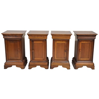 Lot 218 - Two pairs of modern cherrywood bedside cabinets