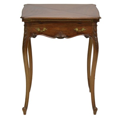 Lot 208 - Edwardian mahogany envelope card table