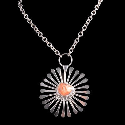 Lot 450 - Jacob Hull of Denmark for Buch & Deichmann - a starburst pendant and other silver and costume jewellery.