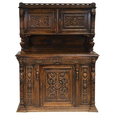Lot 439 - Continental carved oak sideboard