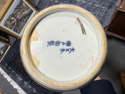 Lot 24 - Large pair of Japanese Kutani ware ginger jars and covers